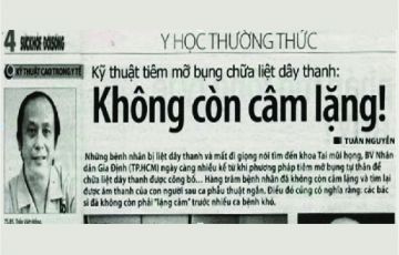 Tiêm mỡ  tự thân điều trị phục hồi giọng nói do liệt dây thanh 1 bên (Phần 2)